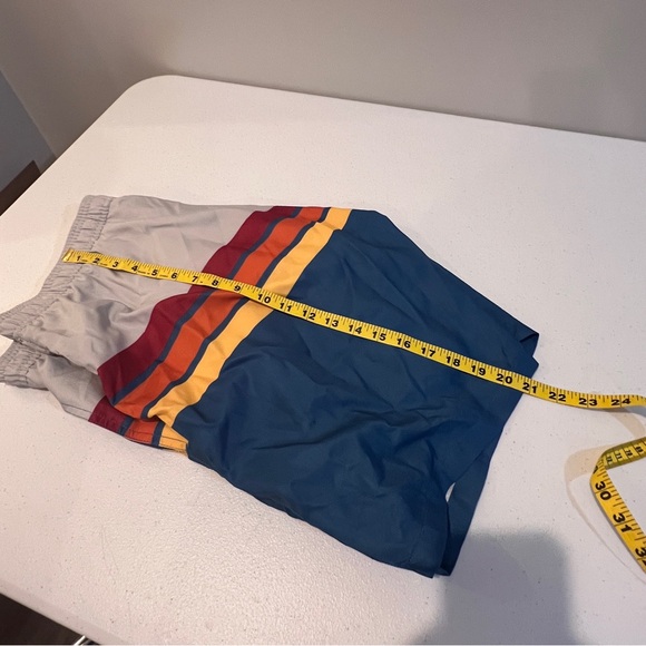 Tipsy Elves Retro Summer Swim Trunks Multicolor Gray Blue Stripe Mens Size 3XL - Picture 12 of 13